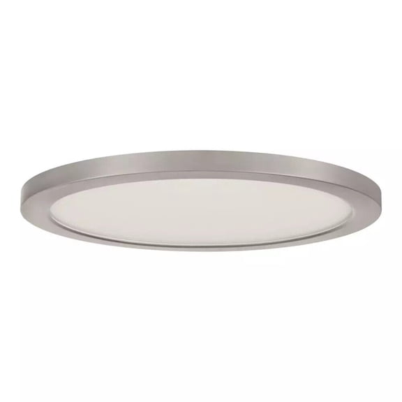 Commercial Electric 15 in. Brushed Nickel Low Profile LED Flush Mount 2-Pack