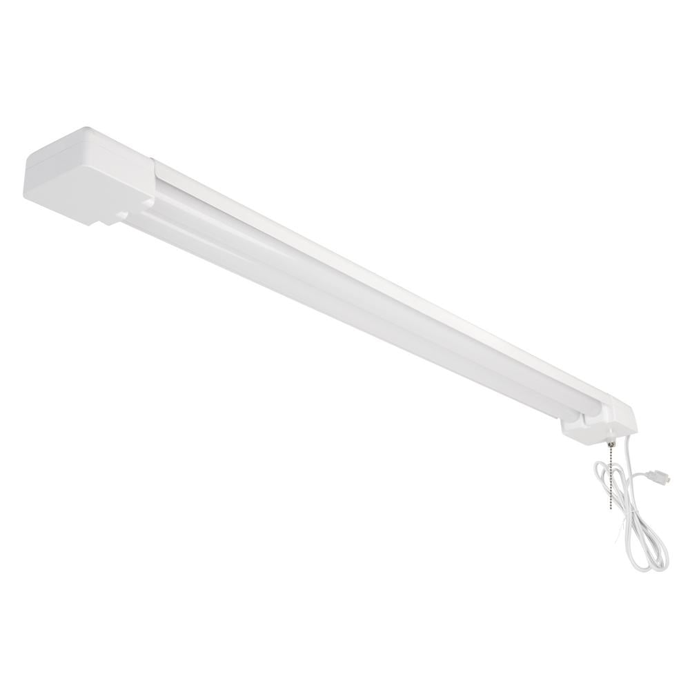 Commercial Electric 3' 2-Light 45-Watt White Integrated Utility LED Shop Light