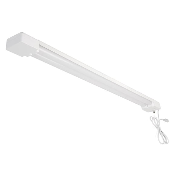 Commercial Electric 3' 2-Light 45-Watt White Integrated Utility LED Shop Light