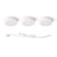thumbnail image 1 of Commercial Electric 3-Light Plug-in LED White Puck Light Kit with CCT Changing (2700K/3000K/4000K), 1 of 5