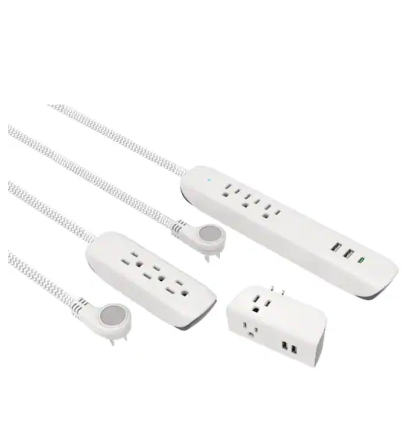 Commercial Electric 4 Ft. Multiple Outlet and Wall Mounted Surge