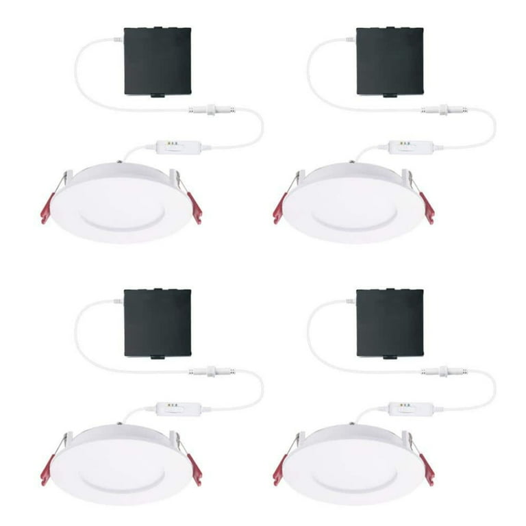 Pro Value Series LED 4 in Round Adj Color Temp Canless Recessed Light for Kitchen Bath Living rooms Wht 4 Pk Walmart