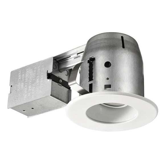 Commercial Electric 4 in. White LED Swivel Baffle Round Trim New Construction and Remodel Recessed Lighting Kit with LED Bulb