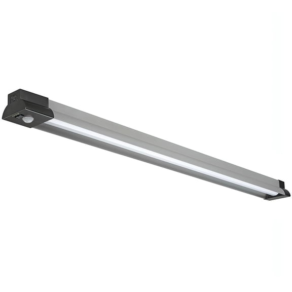 Commercial Electric 40 in. 3000 Lumens Plug-in Motion Sensing Integrated LED Linkable Shop Light 120 Volt 4000K Black Brushed Nickel