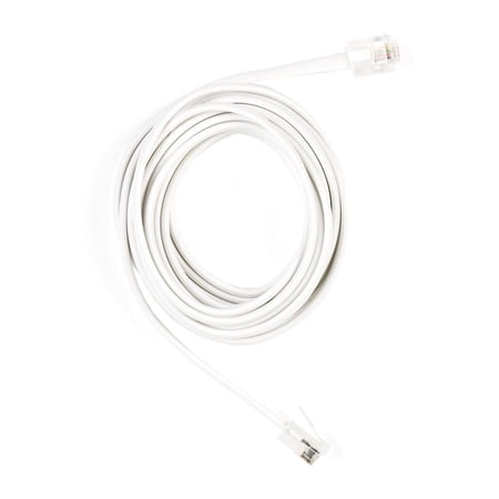 Commercial Electric 7 FT. Telephone Line Cord – White, RJ-11 Plugs