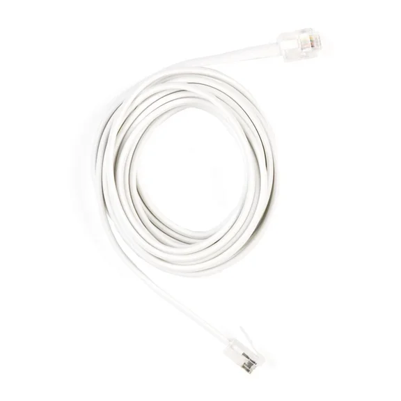 Commercial Electric 7 Ft. White Telephone Cord Cable Line, Standard Rj-11 Plugs