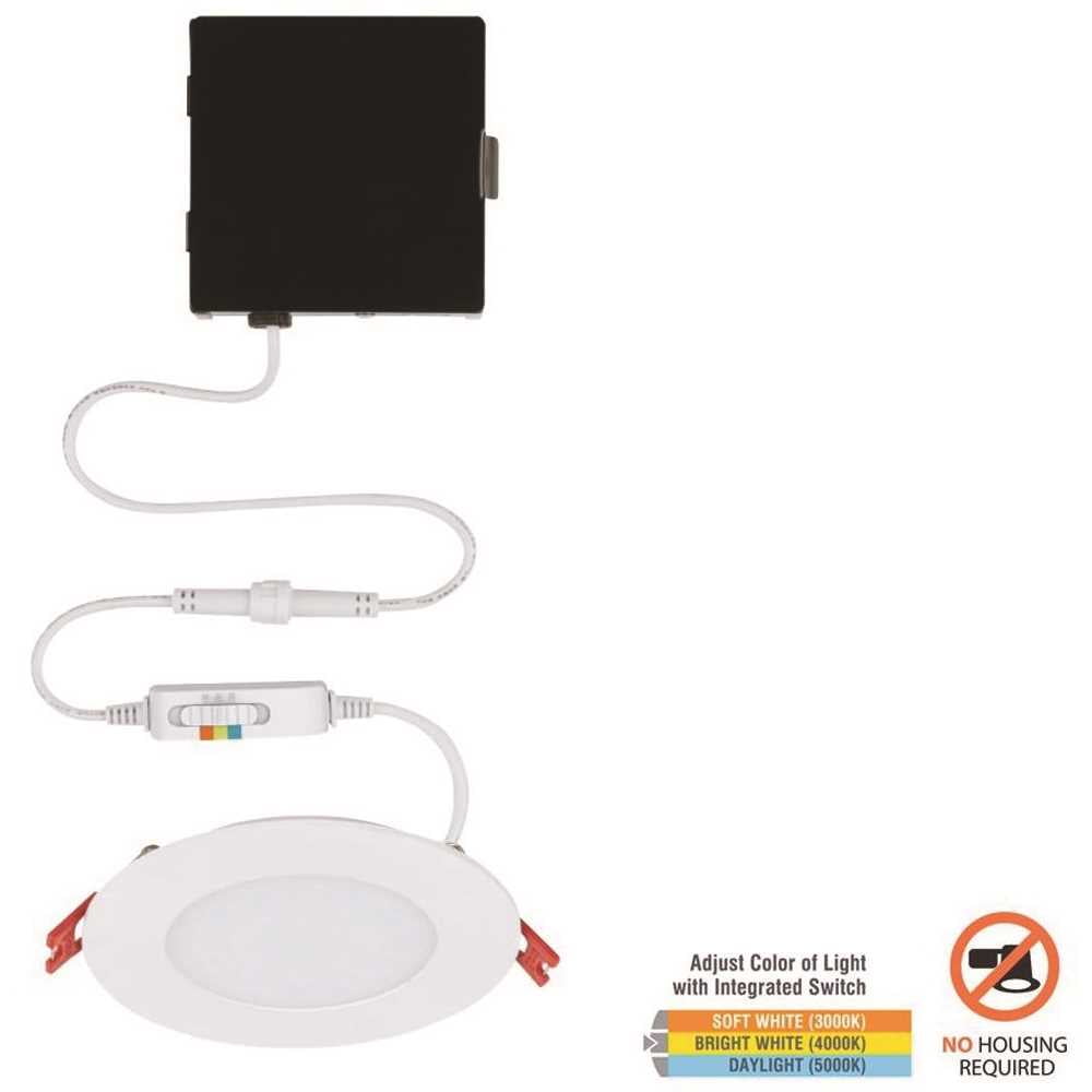 White Ultra-Thin 5-Inch Canless Recessed LED Light Kit