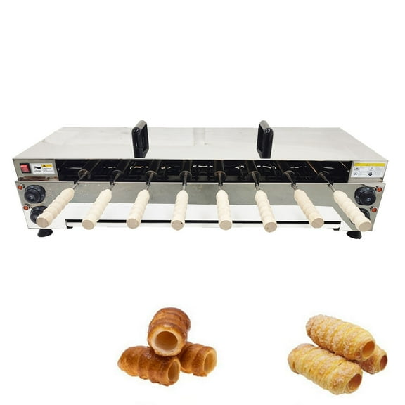 Commercial Electric Chimney Cake Baking Machine 8Pcs Chimney Cake Roll Oven Maker Electric Oven 220V