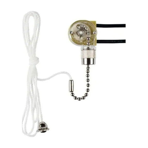 Commercial Electric Chrome Pull Chain Ceiling Lamp Fan Light Switch 82335