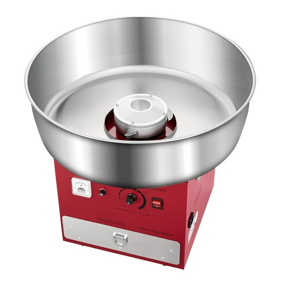 Commercial Electric Cotton Candy Machine 1000W with 20.5 Inch Stainless Steel Bowl Sugar Scoop Drawer for Home Use Kids Birthday Family Party Red