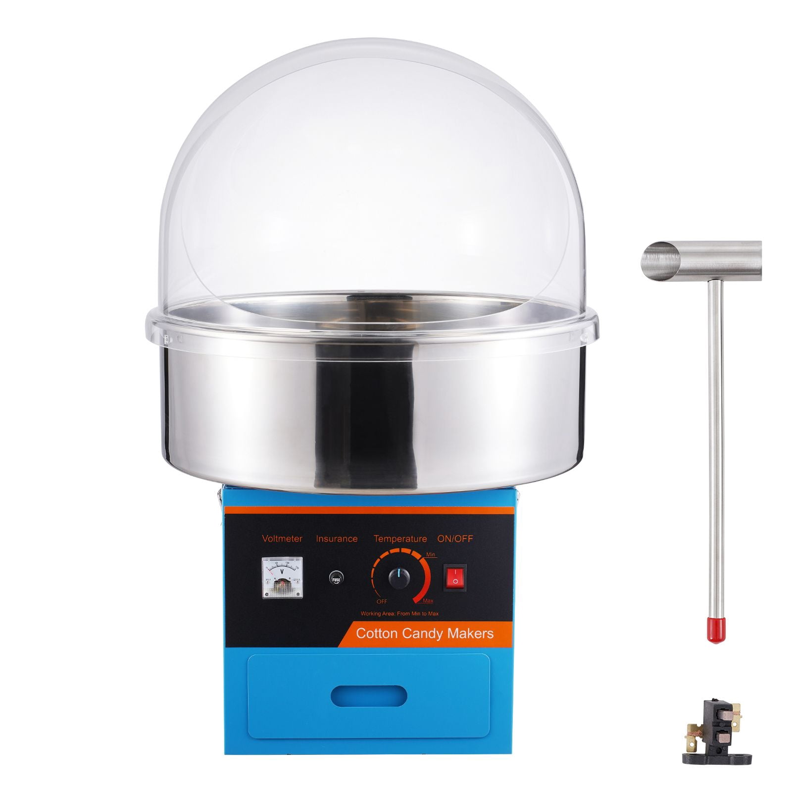 Commercial Electric Cotton Candy Machine 1000W with Cover Stainless ...