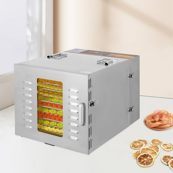 Commercial Electric Countertop Food Dehydrator Machine 10 Stainless Steel Trays