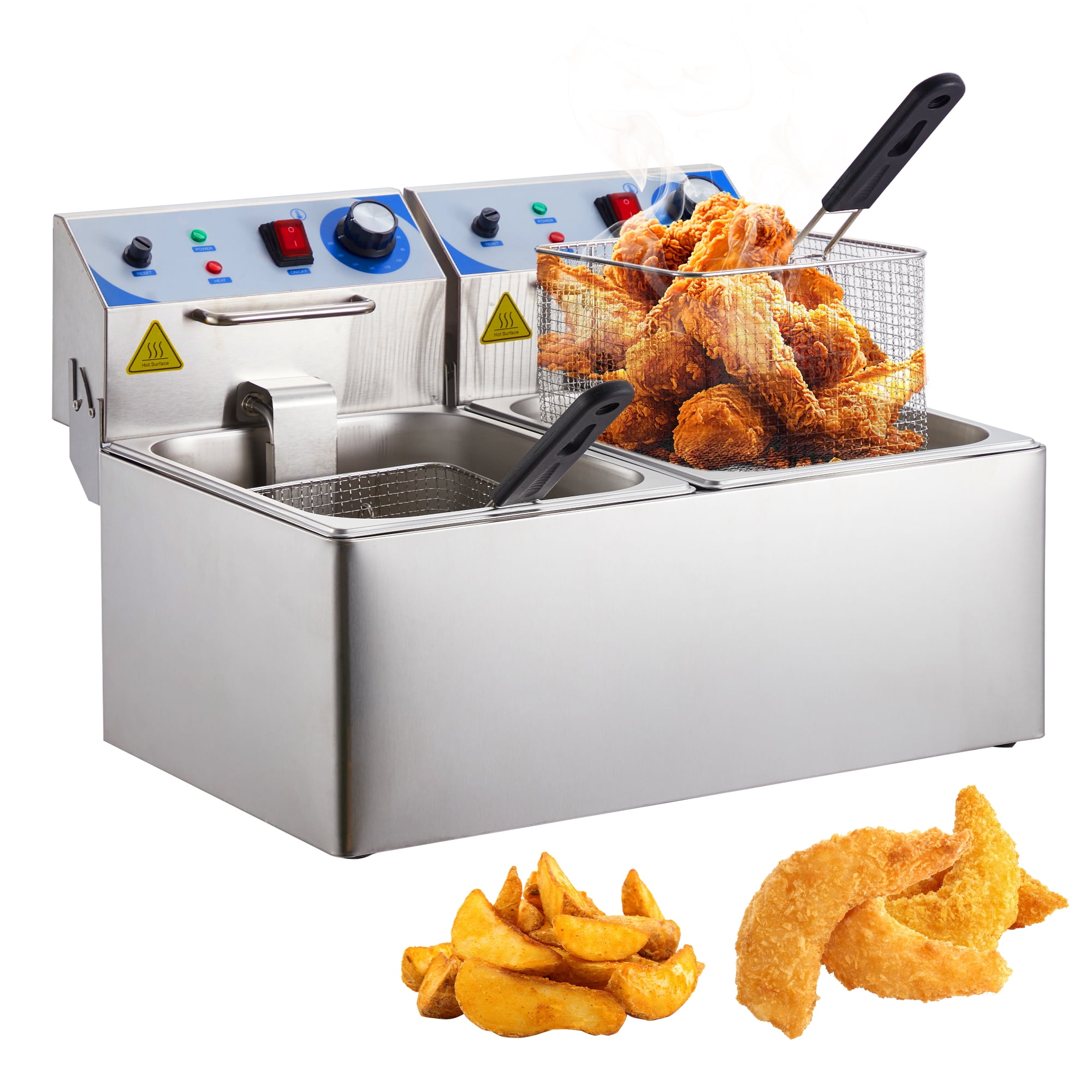 Commercial Electric Deep Fryer, Thickened Stainless Steel Countertop