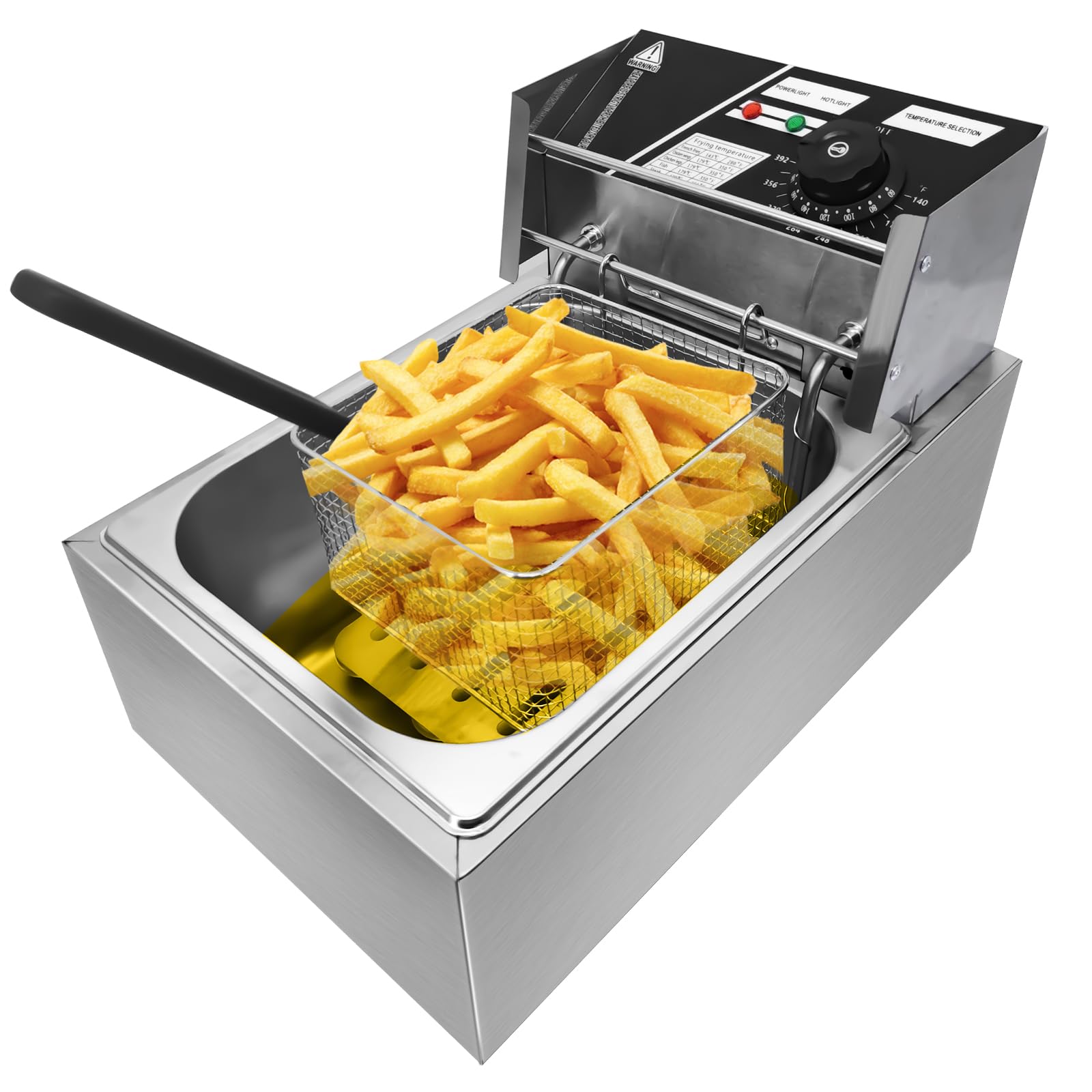 Commercial Electric Deep Fryer w/Basket & Lid, 11.4QT Countertop