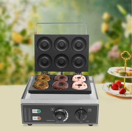 Commercial Electric Donut Maker 6 Grids Doughnuts Cake Baker Machine Nonstick