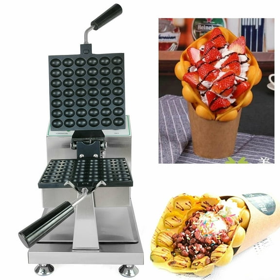 Commercial Electric Eggs Waffle Maker Machine Dual-Sided Heating Electric Waffle Maker Egg Waffle Machine Dual Pans Electric Waffle Maker Bubble Egg Maker Machine 1200W Non-Stick