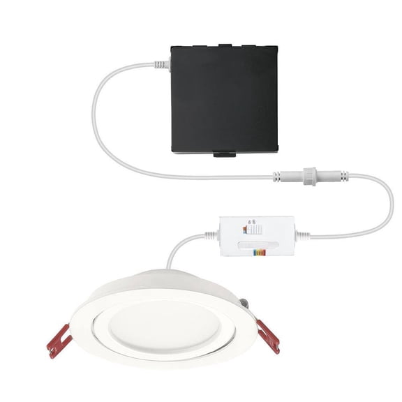 Commercial Electric Elite Series 4 in. LED DuoBright, 3-Level Lumen Select, Ultra Directional Canless Recessed Light, Adjustable CCT