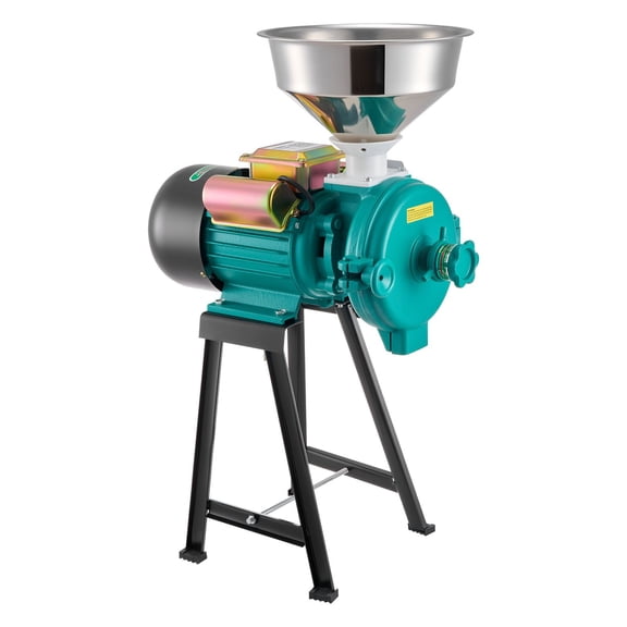 Commercial Electric Grain Mill Grinder 110 Lbs/H 1500W Cast Iron Pulverizer Powder Machine Non-Slip Rubber Feet for Dry Grains Spices Cereals Coffee Corn Pepper