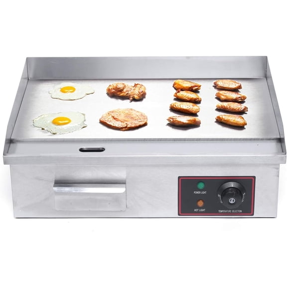 Commercial Electric Griddle, 21.5" 3000W 110V Electric Countertop Griddle Stainless Steel Flat Top Grill Restaurant Electric Griddle Grill, Adjustable Temperature Control