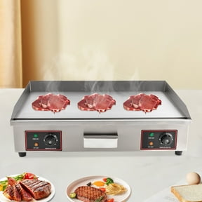 Commercial Electric Griddle, 3000W Stainless Steel Electric Griddle Countertop Flat Top Griddle with Adjustable Temperature Control 122-572 and arge cooking plate for Canteens Restaurant