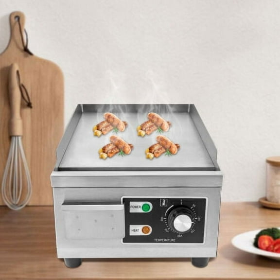 Commercial Electric Griddle Flat BBQ Burger Countertop Hot Plate Stainless Steel