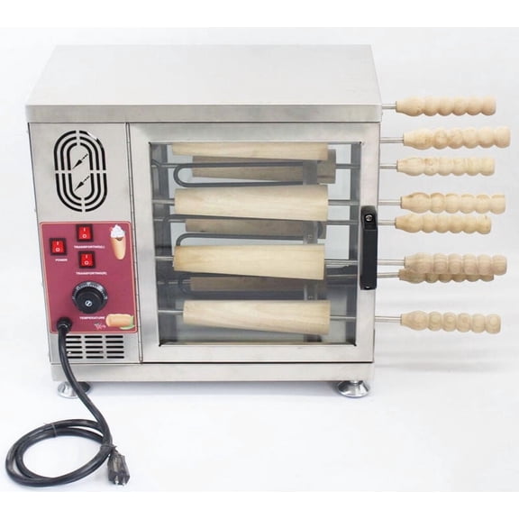Commercial Electric Ice Cream Cone Cake Roll Maker Cake Oven Machine with 16pcs Roll Mold 110V