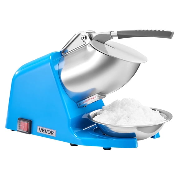 Commercial Electric Ice Crusher for Snow Cones, 286LBS/H Shaved Ice Maker with 300W Motor, 2000 RPM, Stainless Steel Blades, Blue, Compact Design for Kitchen, Bar, Office, or Home Use