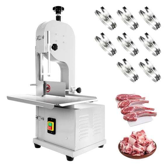 Commercial Electric Meat Bandsaw, Stainless Steel Countertop Bone Sawing Machine with 2000W Motor, Bone Saw For Butchering, Bone Cutting Machine for Beef Chicken Fish Chops