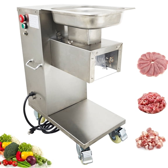 Commercial Electric Meat Cutter Pork Beef Mutton Stainless Meat Slicer with 9MM Blade TJ130L-B