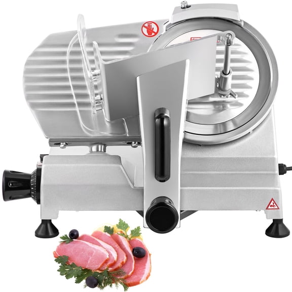 Commercial Electric Meat Slicer 200W, High-Speed 350-400 RPM Deli Slicer with 8" Blade, 0-0.47 Inch Thickness Control for Sausage, Ham, Bread