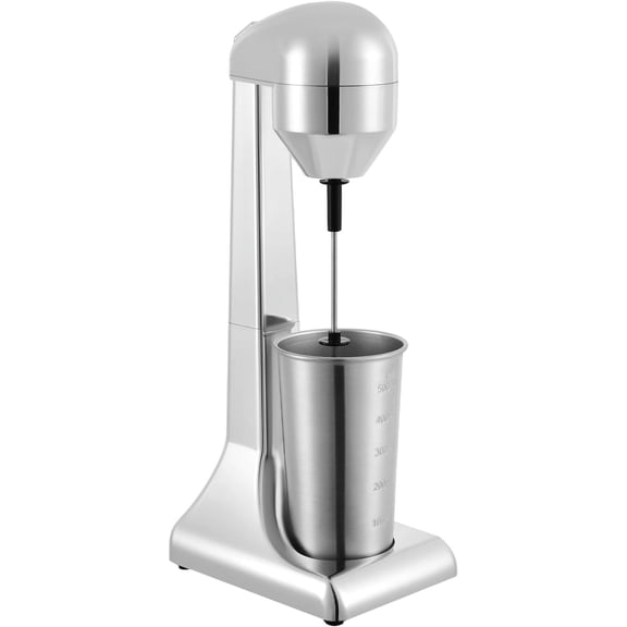 Commercial Electric Milkshake Maker, Stainless Steel Milk Shakes Machine, Cocktail Tea Drink Mixer Smoothie Malt Blender, Single Head Stand Mixer, 2 Speeds w/500ml Stainless Steel Cup, 23000r/Min