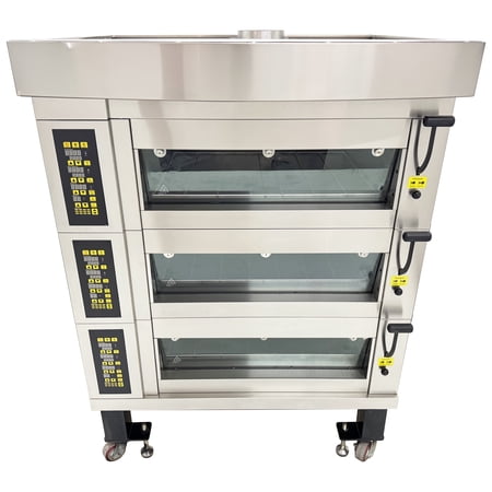 Commercial Electric Pizza Oven Triple Layer Heating Chamber Baking Equipment 220V 3-Phase