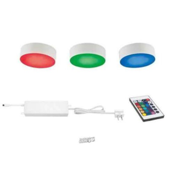 Commercial Electric Plug-in 3-Light LED RGBW Puck