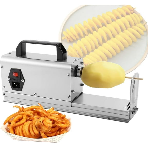 Commercial Electric Potato Twister, Stainless Steel Tornado Potato Spiral Cutter, for Potatoes Cucumbers Radishes