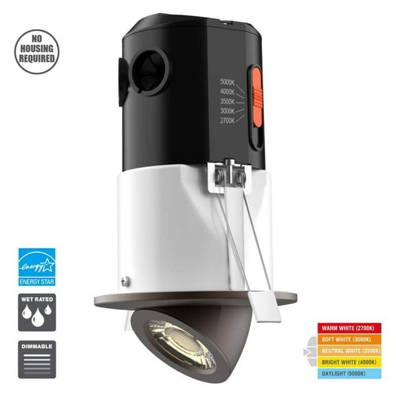 Open Box Commercial Electric Premium Downlight Recessed Integrated LED Gimbal Kit