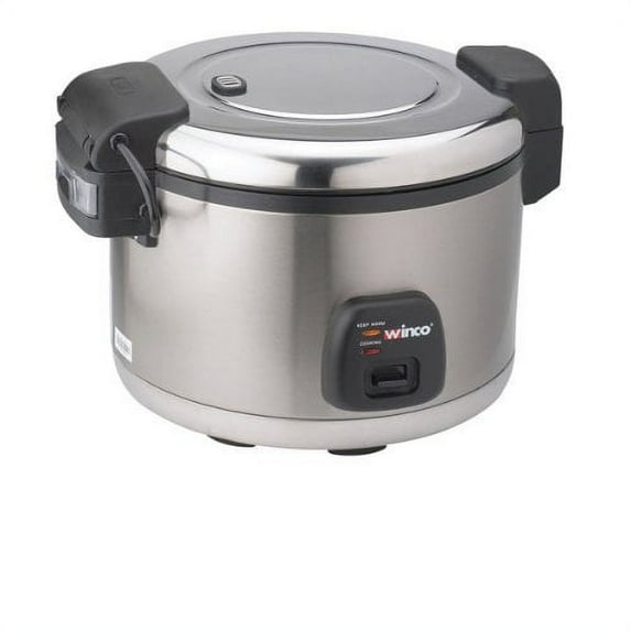 Commercial Electric Rice Cooker & Warmer with Hinged Cover - 30 Cups