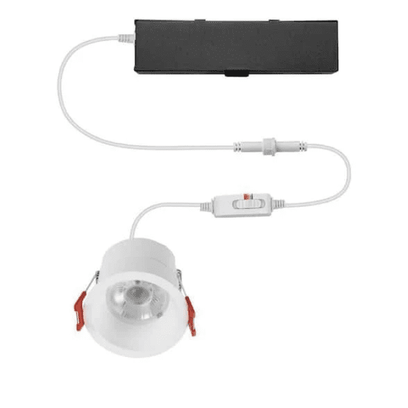 Commercial Electric Slim Baffle Integrated LED 2 in Round Canless Recessed Light for Kitchen Bathroom Livingroom 91502