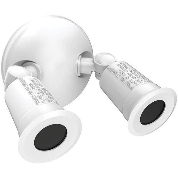 Commercial Electric Twin-Head White Outdoor Flood Light