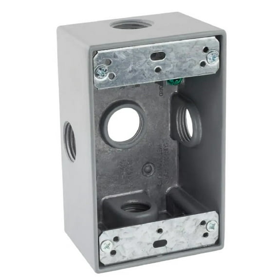 Commercial Electric WSB550XG 1/2 in. Gray 1-Gang 5-Holes Weatherproof Box