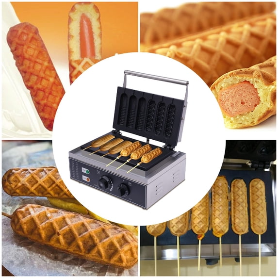 Commercial Electric Waffle Maker Hot Dog French Muffin Machine Corn Dog Maker For Restaurants, Kiosks