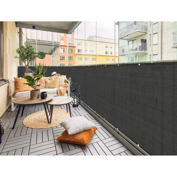 Commercial Elegant Privacy Screen Windscreen for Backyard Deck, Patio, Balcony, Fence, Pool, Porch, Railing - Black 3ft x 25ft