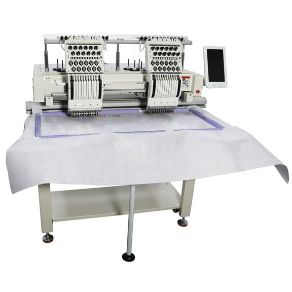 Commercial Embroidery Machine 2-Heads 12 Needles with Infrared Positioning and 10inch LCD Screen