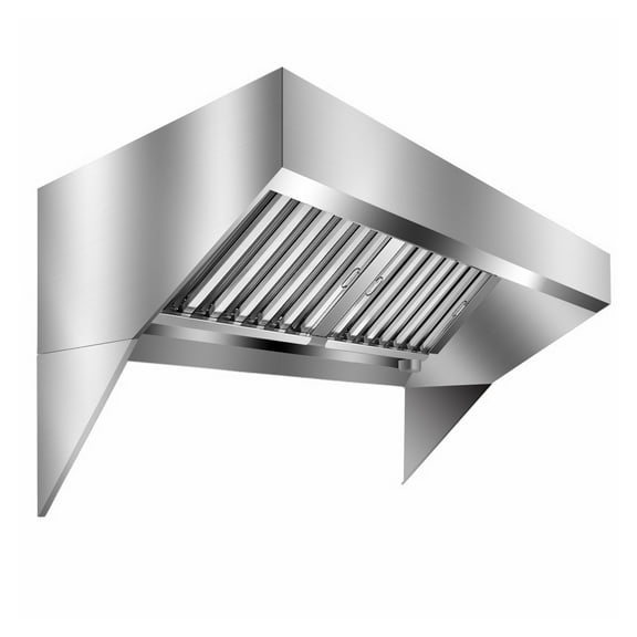 Commercial Exhaust Hood, 7ft Concession Trailer Hood System for Food Truck, Stainless Steel Vent Hood with 2 Detachable U-shaped Grid Oil Filter Mesh, Heavy Duty Commercial Kitchen Equipment