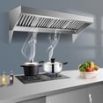 thumbnail image 1 of Commercial Exhaust Hood, Concession Trailer Hood System for Food Truck, Stainless Steel Vent Hood with 2 Detachable U-shapedG ridOil Filter Mesh, Heavy Duty Commercial Kitchen Equipment, 1 of 8