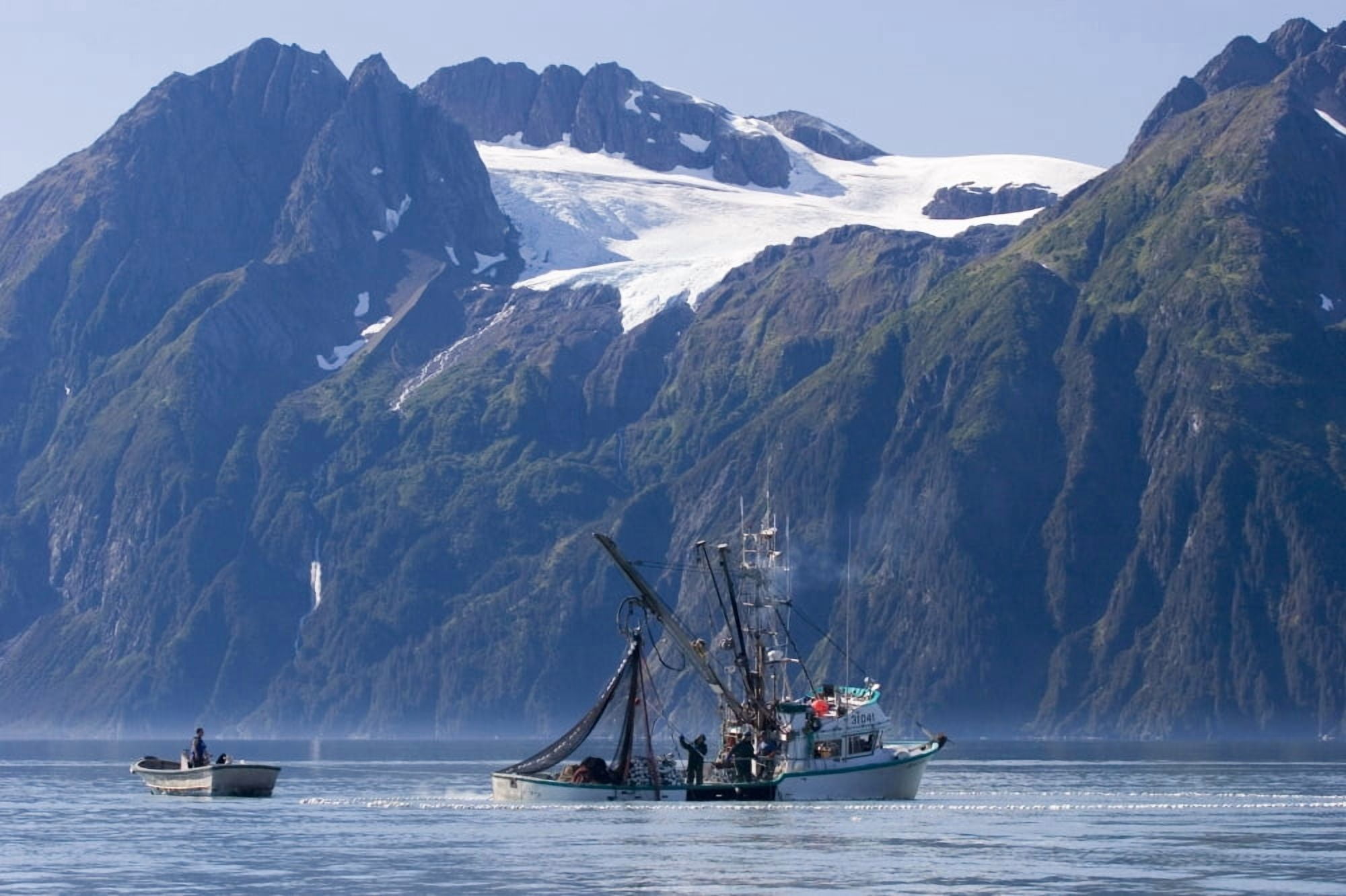 Commercial Fishing Boat Malamute Kid Seining For Silver Salmon Port Valdez Prince William Sound Alaska Canvas Art - Scott Dickerson Design Pics (17 x 11)