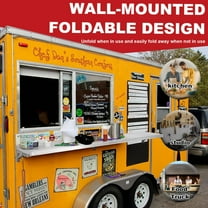 Commercial Folding Concession Shelf, 47'' L x 12''W Stainless Steel, Wall Mount Kitchen Shelving for BBQ Workstations