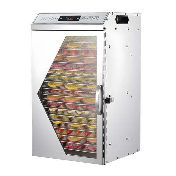 Commercial Food Dehydrator Machine 18 Trays, 800W Stainless Steel Fruit Dryer, 11ft Drying Area with 194F Temperature Control for Jerky and Herbs