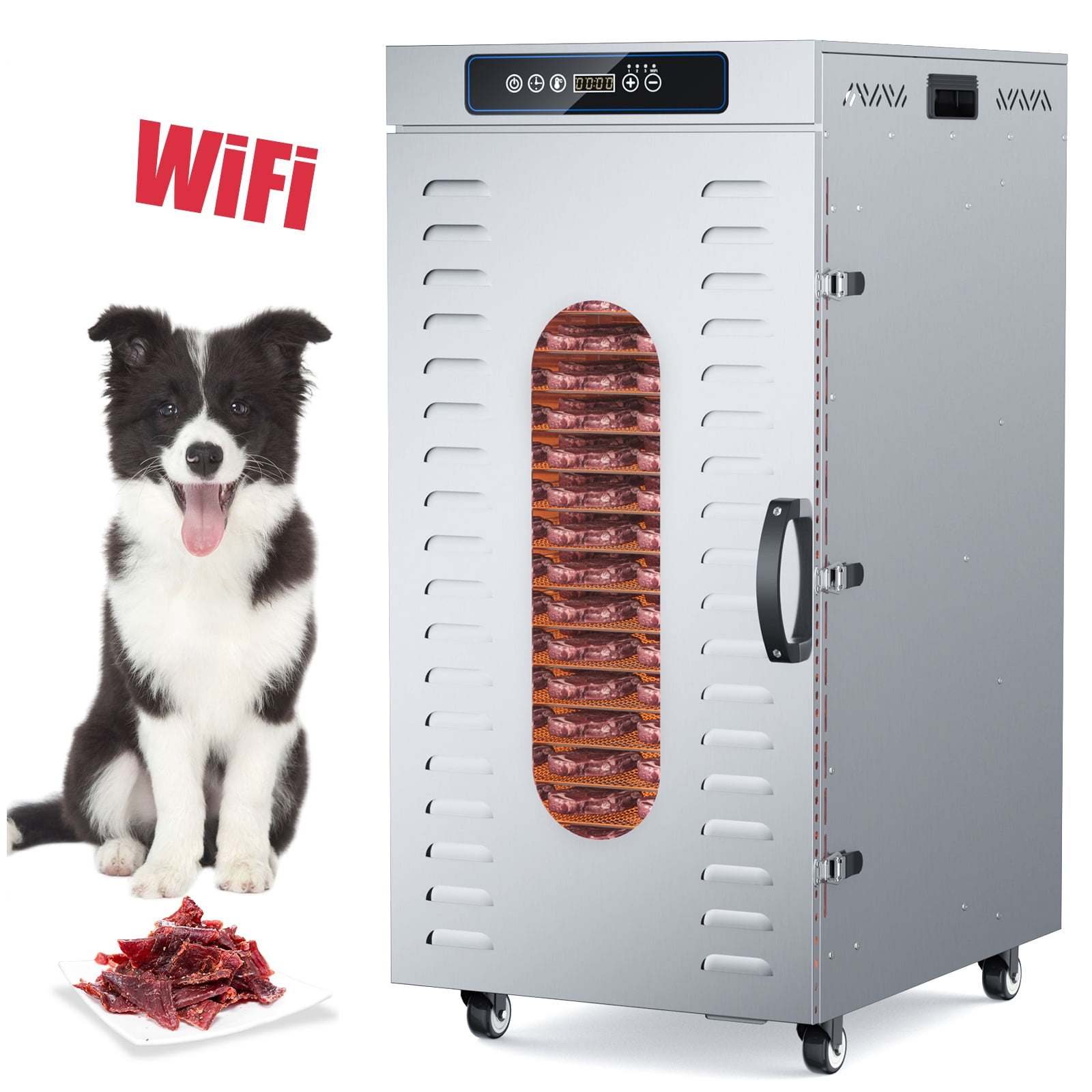 Commercial Food-Dehydrator Machine 20 Trays, Wi-Fi Industrial-Dehydrator Biltong Maker Large Capacity, 84ºF-194ºF Commercial Food-Dryer Machine, 1800W Meat Dryer for Jerky, Meat, Fruit, Herbs