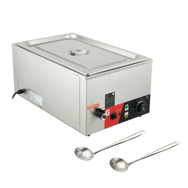 Commercial Food Warmer - 1200W Electric Steam Table, Professional Countertop Stainless Steel Buffet Bain Marie, 86-185°F Temp Control, Full Size for Catering and Restaurants