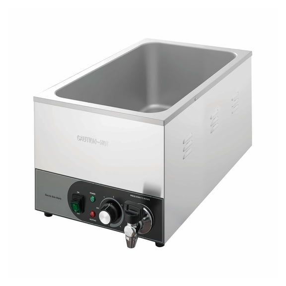 Commercial Food Warmer 1200W, Stainless Steel Bain Marie, Electric Steam Table for Buffets, Catering & Restaurants - Fast Heating, Temperature Control